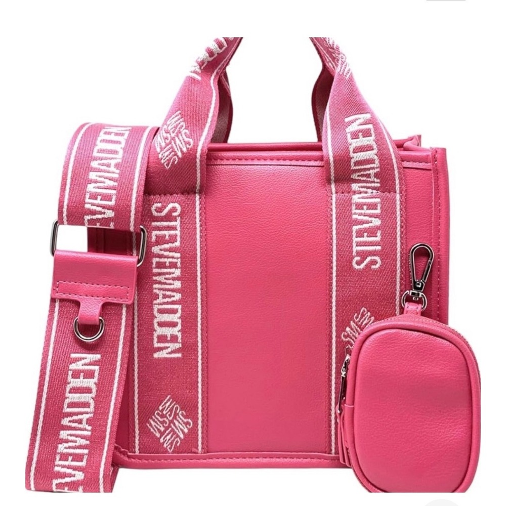 Steve Madden Pink Logo barbie crossbody Tote Bag Coin Pouch girly maximalist